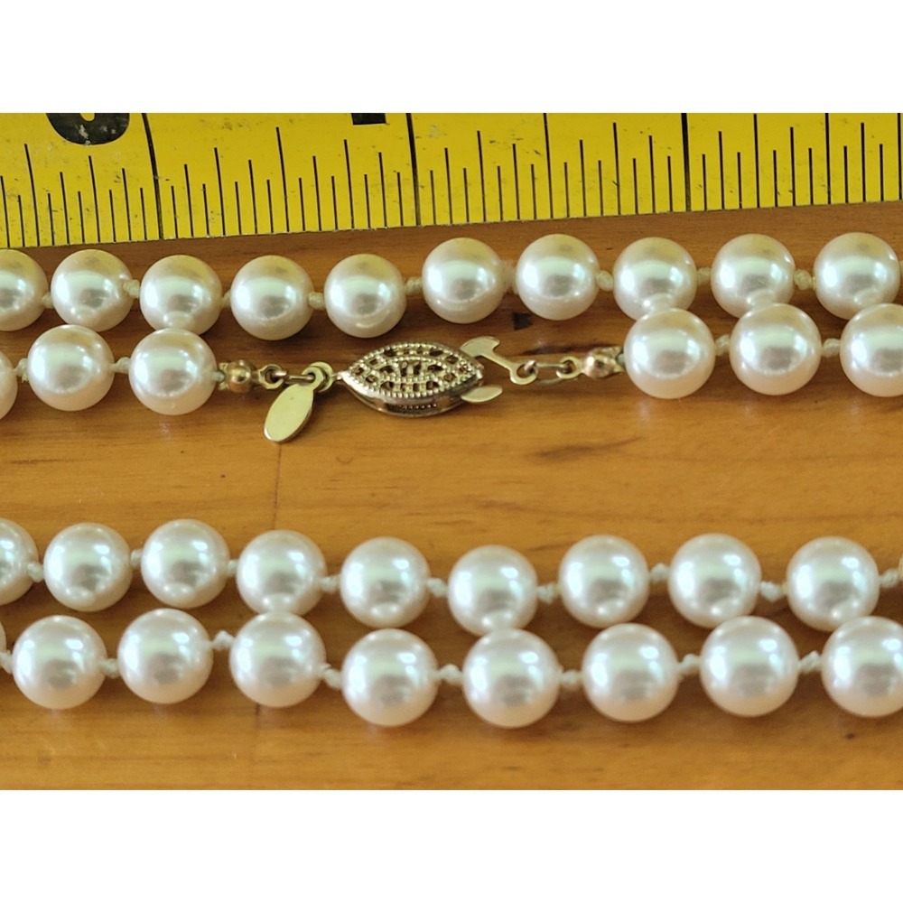 RMN Vintage Strand Faux Pearl Necklace White Beaded Statement 30"